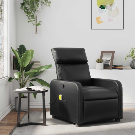 Sillón de masaje reclinable cuero sintético negro en Sillones | Comprar online en Foru.es