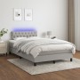 Cama box spring con colchón tela y LED gris claro 120x200 cm de vidaXL, Camas y somieres - Ref: Foro24-3133381, Precio: 371,9...
