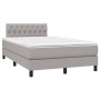 Cama box spring con colchón tela y LED gris claro 120x200 cm de vidaXL, Camas y somieres - Ref: Foro24-3133381, Precio: 371,9...