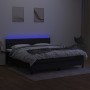 Cama box spring colchón y luces LED tela negro 160x200 cm de vidaXL, Camas y somieres - Ref: Foro24-3133407, Precio: 507,78 €...