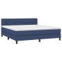 Cama box spring colchón y luces LED tela azul 160x200 cm de vidaXL, Camas y somieres - Ref: Foro24-3133411, Precio: 498,69 €,...