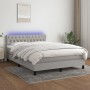 Cama box spring colchón y luces LED tela gris claro 140x190 cm de vidaXL, Camas y somieres - Ref: Foro24-3133389, Precio: 460...