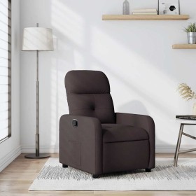Sillón reclinable de tela marrón oscuro en Sillones | Comprar online en Foru.es