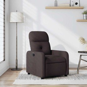 Sillón reclinable de tela marrón oscuro en Sillones | Comprar online en Foru.es