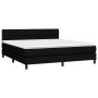 Cama box spring colchón y luces LED tela negro 180x200 cm de vidaXL, Camas y somieres - Ref: Foro24-3133415, Precio: 567,44 €...