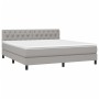 Cama box spring colchón y luces LED tela gris claro 160x200 cm de vidaXL, Camas y somieres - Ref: Foro24-3133405, Precio: 520...