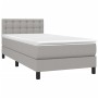 Cama box spring colchón y luces LED tela gris claro 100x200 cm de vidaXL, Camas y somieres - Ref: Foro24-3133453, Precio: 327...