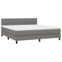 Cama box spring colchón y luces LED tela gris oscuro 180x200 cm de vidaXL, Camas y somieres - Ref: Foro24-3133174, Precio: 58...