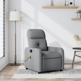 Sillón reclinable de masaje de tela gris claro en Sillones | Comprar online en Foru.es