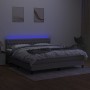 Cama box spring colchón y luces LED tela gris claro 180x200 cm de vidaXL, Camas y somieres - Ref: Foro24-3133413, Precio: 538...