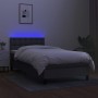 Cama box spring colchón y luces LED tela gris oscuro 90x190 cm de vidaXL, Camas y somieres - Ref: Foro24-3133438, Precio: 314...