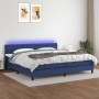 Cama box spring colchón y luces LED tela azul 200x200 cm de vidaXL, Camas y somieres - Ref: Foro24-3133427, Precio: 611,06 €,...