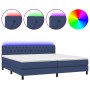 Cama box spring colchón y luces LED tela azul 200x200 cm de vidaXL, Camas y somieres - Ref: Foro24-3133427, Precio: 611,06 €,...