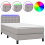 Cama box spring colchón y luces LED tela gris claro 90x190 cm de vidaXL, Camas y somieres - Ref: Foro24-3133437, Precio: 301,...