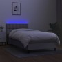 Cama box spring colchón y luces LED tela gris claro 90x190 cm de vidaXL, Camas y somieres - Ref: Foro24-3133437, Precio: 301,...