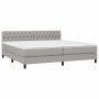 Cama box spring con colchón tela y LED gris claro 200x200 cm de vidaXL, Camas y somieres - Ref: Foro24-3133421, Precio: 594,2...