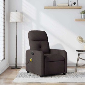 Sillón de masaje reclinable de tela marrón oscuro en Sillones | Comprar online en Foru.es