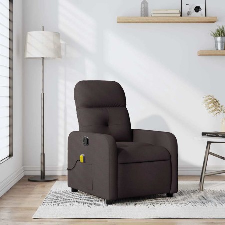 Sillón de masaje reclinable de tela marrón oscuro en Sillones | Comprar online en Foru.es