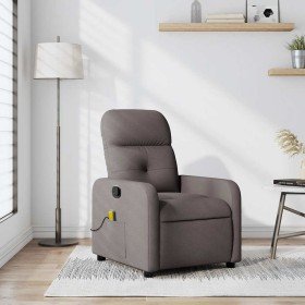 Sillón de masaje reclinable de tela gris taupé en Sillones | Comprar online en Foru.es