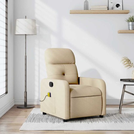 Sillón de masaje reclinable de tela crema en Sillones | Comprar online en Foru.es