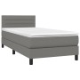 Cama box spring colchón y luces LED tela gris oscuro 100x200 cm de vidaXL, Camas y somieres - Ref: Foro24-3133214, Precio: 31...