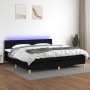 Cama box spring con colchón LED tela negro 200x200 cm de vidaXL, Camas y somieres - Ref: Foro24-3133583, Precio: 575,78 €, De...