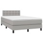 Cama box spring con colchón tela y LED gris claro 120x200 cm de vidaXL, Camas y somieres - Ref: Foro24-3133461, Precio: 372,1...