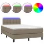 Boxspringbett mit Matratze und LED-Stoff in Taupegrau, 120 x 200 cm von vidaXL, Betten und Lattenroste - Ref: Foro24-3133465,...