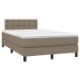 Cama box spring con colchón y LED tela gris taupe 120x200 cm de vidaXL, Camas y somieres - Ref: Foro24-3133465, Precio: 351,7...
