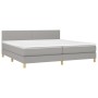 Cama box spring con colchón tela y LED gris claro 200x200 cm de vidaXL, Camas y somieres - Ref: Foro24-3133581, Precio: 573,9...