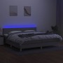 Cama box spring con colchón tela y LED gris claro 200x200 cm de vidaXL, Camas y somieres - Ref: Foro24-3133581, Precio: 573,9...