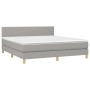 Cama box spring con colchón tela y LED gris claro 180x200 cm de vidaXL, Camas y somieres - Ref: Foro24-3133573, Precio: 540,9...