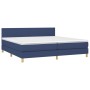 Cama box spring con colchón y LED tela azul 200x200 cm de vidaXL, Camas y somieres - Ref: Foro24-3133587, Precio: 591,38 €, D...