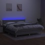 Cama box spring con colchón tela y LED gris claro 180x200 cm de vidaXL, Camas y somieres - Ref: Foro24-3133573, Precio: 540,9...
