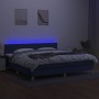 Cama box spring con colchón y LED tela azul 200x200 cm de vidaXL, Camas y somieres - Ref: Foro24-3133587, Precio: 591,38 €, D...