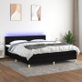 Cama box spring con colchón LED tela negro 180x200 cm de vidaXL, Camas y somieres - Ref: Foro24-3133575, Precio: 564,49 €, De...