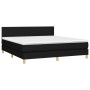Cama box spring con colchón LED tela negro 180x200 cm de vidaXL, Camas y somieres - Ref: Foro24-3133575, Precio: 564,49 €, De...