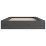 Estructura cama individual pequeña madera maciza gris 75x190 cm de vidaXL, Camas y somieres - Ref: Foro24-820698, Precio: 134...