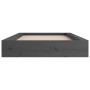 Estructura cama individual pequeña madera maciza gris 75x190 cm de vidaXL, Camas y somieres - Ref: Foro24-820698, Precio: 136...