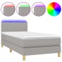 Cama box spring con colchón tela y LED gris claro 80x200 cm de vidaXL, Camas y somieres - Ref: Foro24-3133589, Precio: 277,17...