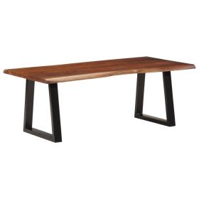 Mesa de centro madera maciza de acacia marrón miel 110x55x40 cm en Mesas de centro | Comprar online en Foru.es