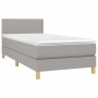 Cama box spring con colchón tela y LED gris claro 100x200 cm de vidaXL, Camas y somieres - Ref: Foro24-3133613, Precio: 309,3...