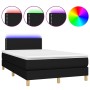 Cama box spring con colchón LED tela negro 120x200 cm de vidaXL, Camas y somieres - Ref: Foro24-3133623, Precio: 380,32 €, De...