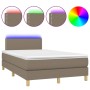 Cama box spring con colchón y LED tela gris taupe 120x200 cm de vidaXL, Camas y somieres - Ref: Foro24-3133625, Precio: 359,3...