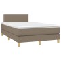 Cama box spring con colchón y LED tela gris taupe 120x200 cm de vidaXL, Camas y somieres - Ref: Foro24-3133625, Precio: 359,3...
