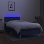 Cama box spring con colchón y LED tela azul 100x200 cm de vidaXL, Camas y somieres - Ref: Foro24-3133619, Precio: 332,12 €, D...