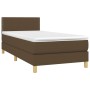 Cama box spring con colchón LED tela marrón oscuro 90x200 cm de vidaXL, Camas y somieres - Ref: Foro24-3133608, Precio: 293,0...