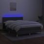 Cama box spring colchón y luces LED tela gris oscuro 140x200 cm de vidaXL, Camas y somieres - Ref: Foro24-3133638, Precio: 41...