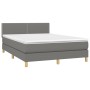 Cama box spring colchón y luces LED tela gris oscuro 140x200 cm de vidaXL, Camas y somieres - Ref: Foro24-3133638, Precio: 41...