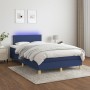 Cama box spring con colchón y LED tela azul 120x200 cm de vidaXL, Camas y somieres - Ref: Foro24-3133627, Precio: 399,63 €, D...